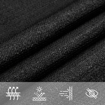 Sunshade Sail 160 g/m² Black 2x2.5 m HDPE