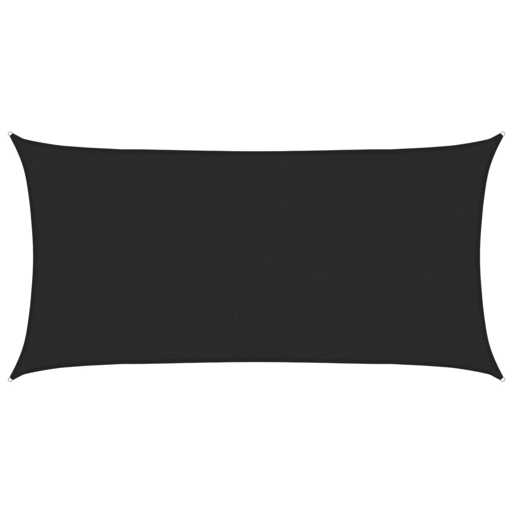 Sunshade Sail 160 g/m² Black 2.5x4.5 m HDPE