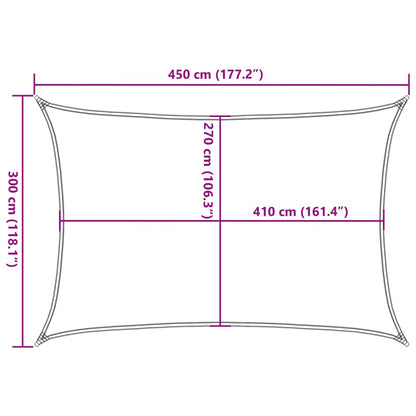 Sunshade Sail 160 g/m² Black 3x4.5 m HDPE