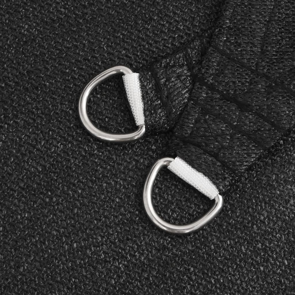 Sunshade Sail 160 g/m² Black 3x5 m HDPE