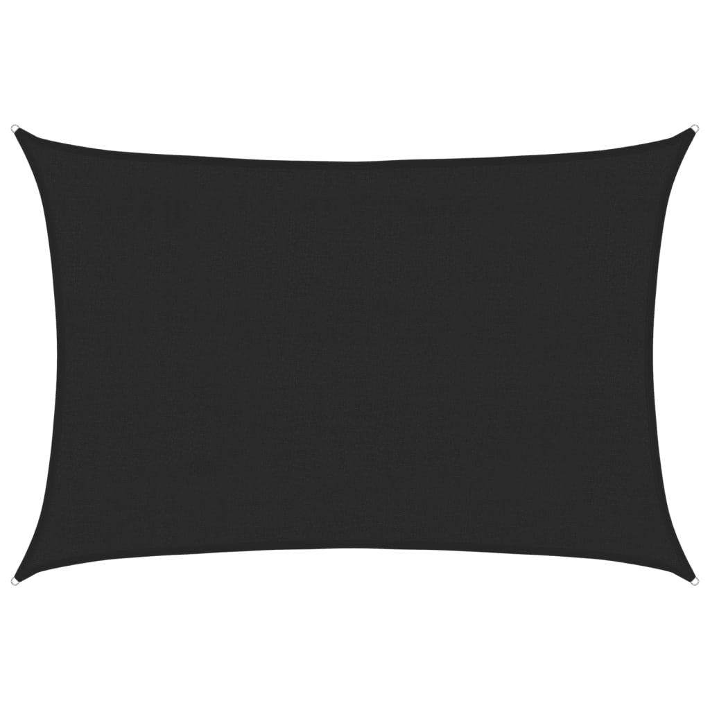 Sunshade Sail 160 g/m² Black 4x6 m HDPE
