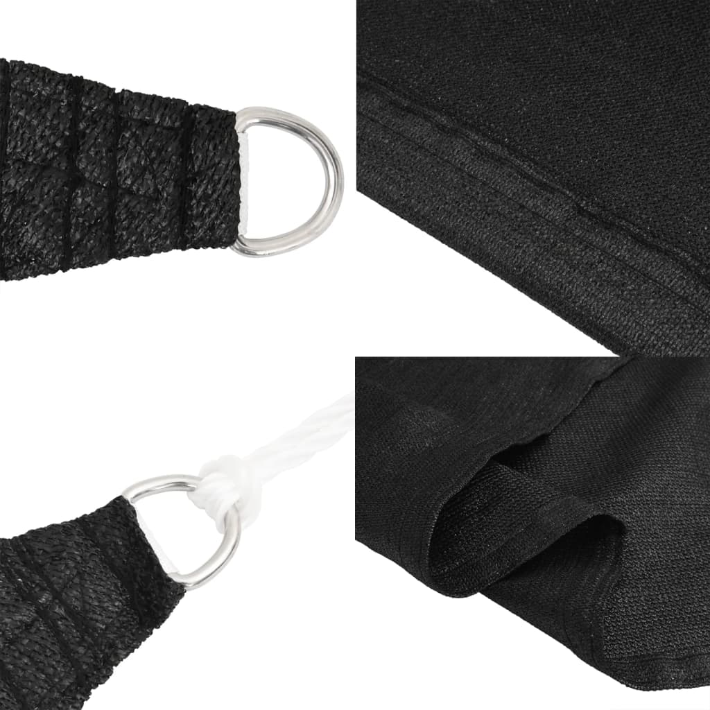 Sunshade Sail 160 g/m² Black 5x6 m HDPE
