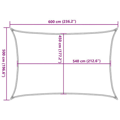 311741 vidaXL Sunshade Sail 160 g/m² Black 5x6 m HDPE