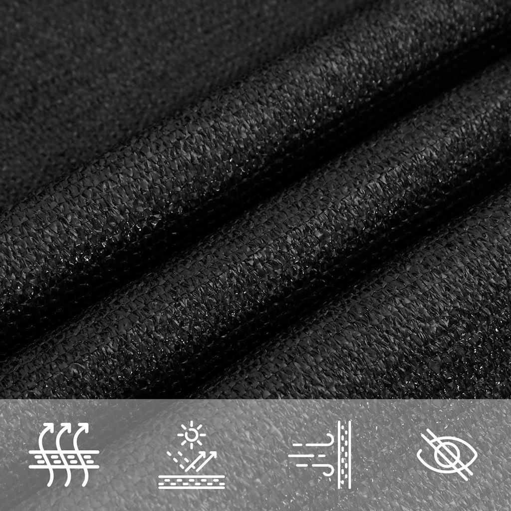 311742 vidaXL Sunshade Sail 160 g/m² Black 5x7 m HDPE