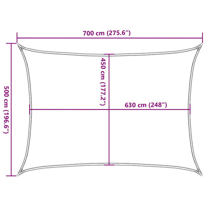 311742 vidaXL Sunshade Sail 160 g/m² Black 5x7 m HDPE