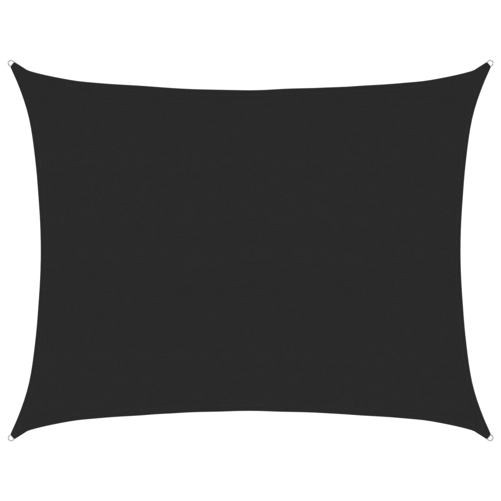 Sunshade Sail 160 g/m² Rectangular Black 6x8 m HDPE