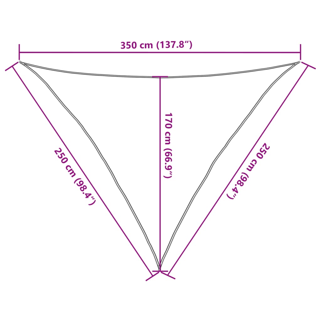 Sunshade Sail 160 g/m² Black 2.5x2.5x3.5 m HDPE