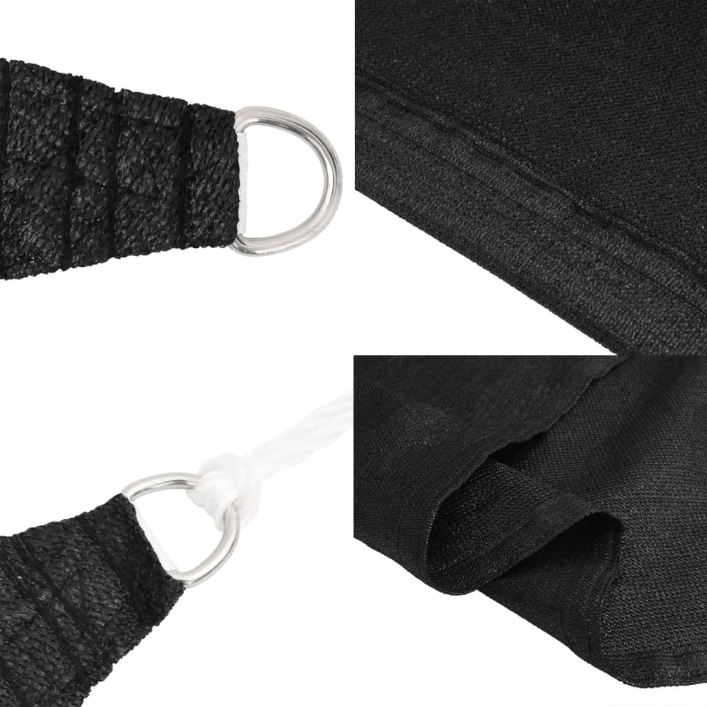 Sunshade Sail 160 g/m² Black 4x4x5.8 m HDPE