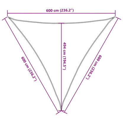 Sunshade Sail 160 g/m² Black 6x6x6 m HDPE