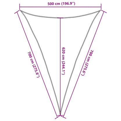 Sunshade Sail 160 g/m² Brown 5x7x7 m HDPE