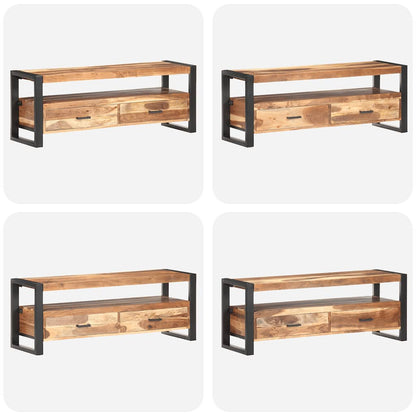 TV Cabinet 120x35x45 cm Solid Wood with Honey Finish
