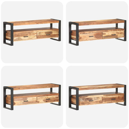 321551 vidaXL TV Cabinet 120x35x45 cm Solid Wood with Honey Finish