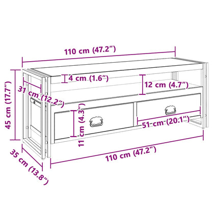 TV Cabinet 120x35x45 cm Solid Wood with Honey Finish