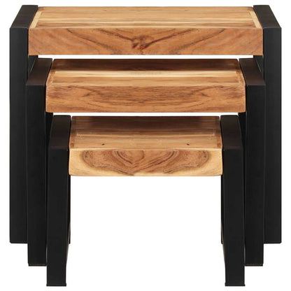 Nesting Tables 3 pcs Solid Wood