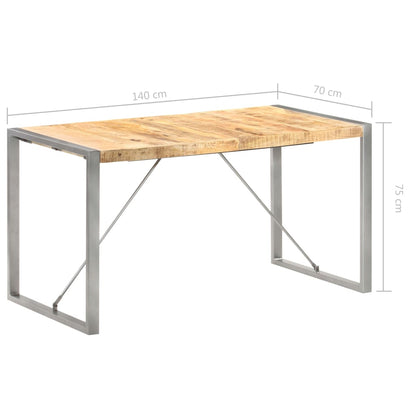 Dining Table 140x70x75 cm Solid Rough Mango Wood
