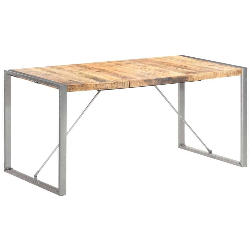 Dining Table 160x80x75 cm Solid Rough Mango Wood