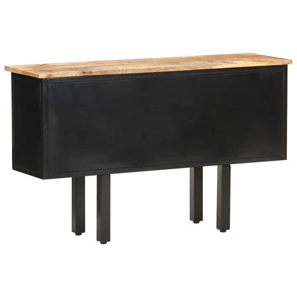 321571 vidaXL Sideboard 110x30x65 cm Solid Rough Mango Wood and Steel