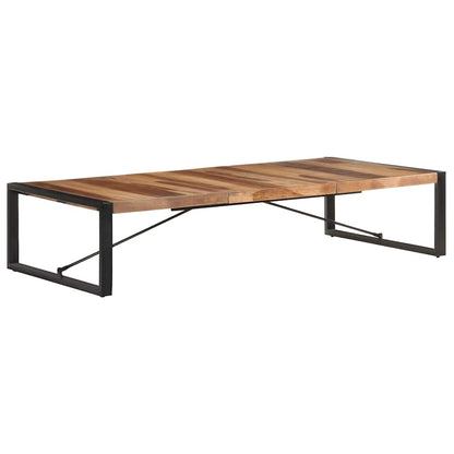 Coffee Table | Natural Wood, Black | Solid Acacia Wood, Rubberwood, Steel