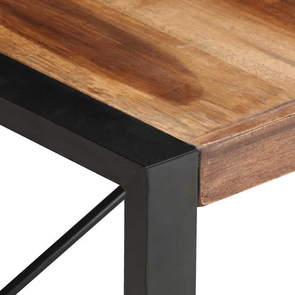 Coffee Table | Natural Wood, Black | Solid Acacia Wood, Rubberwood, Steel