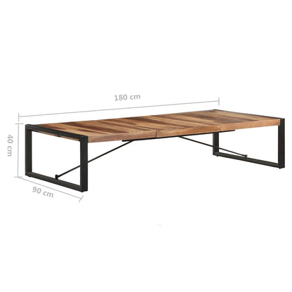 Coffee Table | Natural Wood, Black | Solid Acacia Wood, Rubberwood, Steel