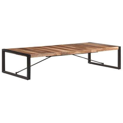 Coffee Table | Natural Wood, Black | Solid Acacia Wood, Rubberwood, Steel