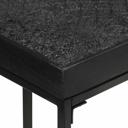 321612 vidaXL Console Table Black 110x35x76 cm Solid Acacia and Mango Wood