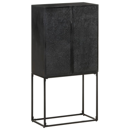 Sideboard Black 60x30x120 cm Solid Acacia and Mango Wood