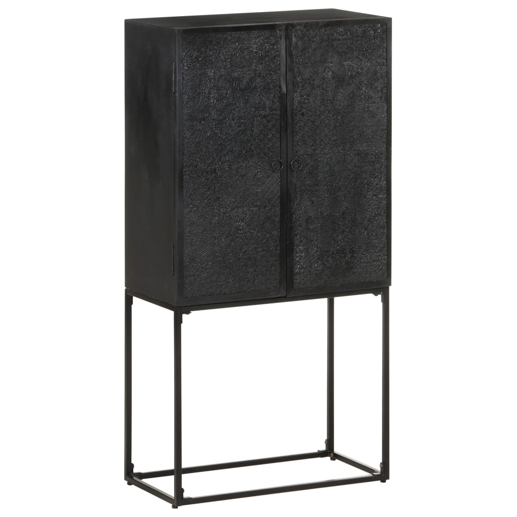 321613 vidaXL Sideboard Black 60x30x120 cm Solid Acacia and Mango Wood
