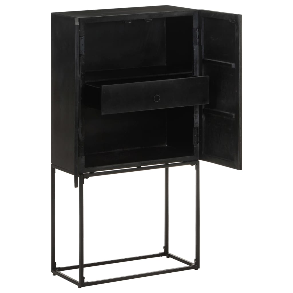 321613 vidaXL Sideboard Black 60x30x120 cm Solid Acacia and Mango Wood