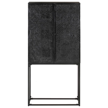 321613 vidaXL Sideboard Black 60x30x120 cm Solid Acacia and Mango Wood