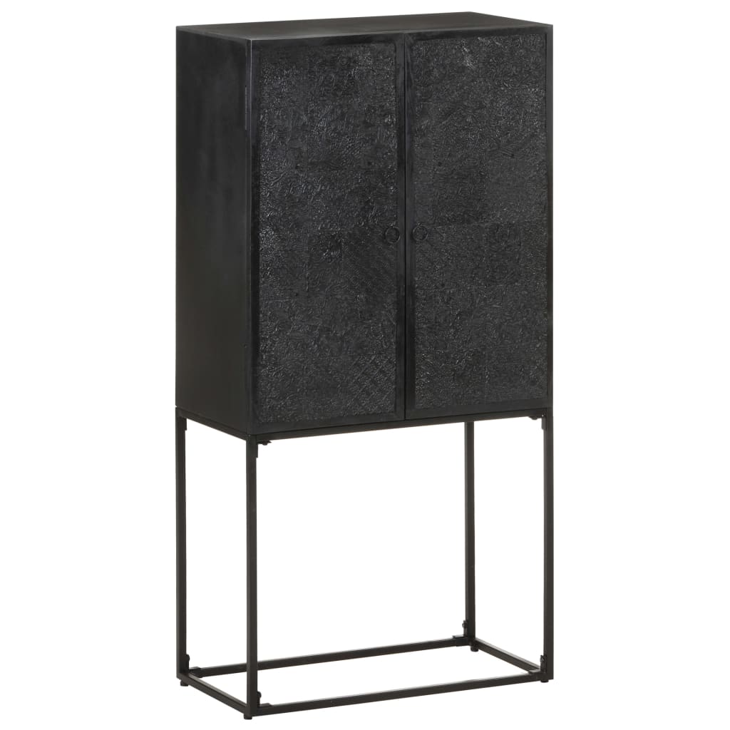 321613 vidaXL Sideboard Black 60x30x120 cm Solid Acacia and Mango Wood