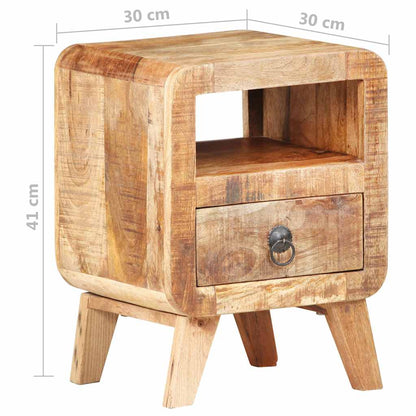Bedside Cabinet | Rough Mango Wood | 30x30x41 cm | Bedside Cabinet