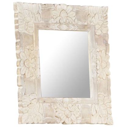 Mirror White 50x50 cm Solid Mango Wood