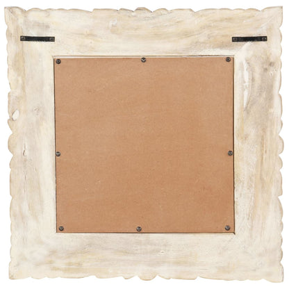 Mirror White 50x50 cm Solid Mango Wood
