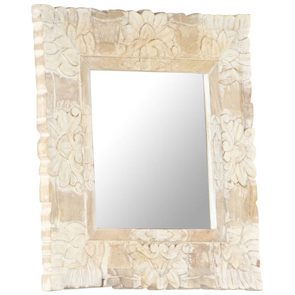 Mirror White 50x50 cm Solid Mango Wood