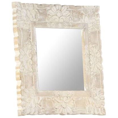Mirror White 50x50 cm Solid Mango Wood