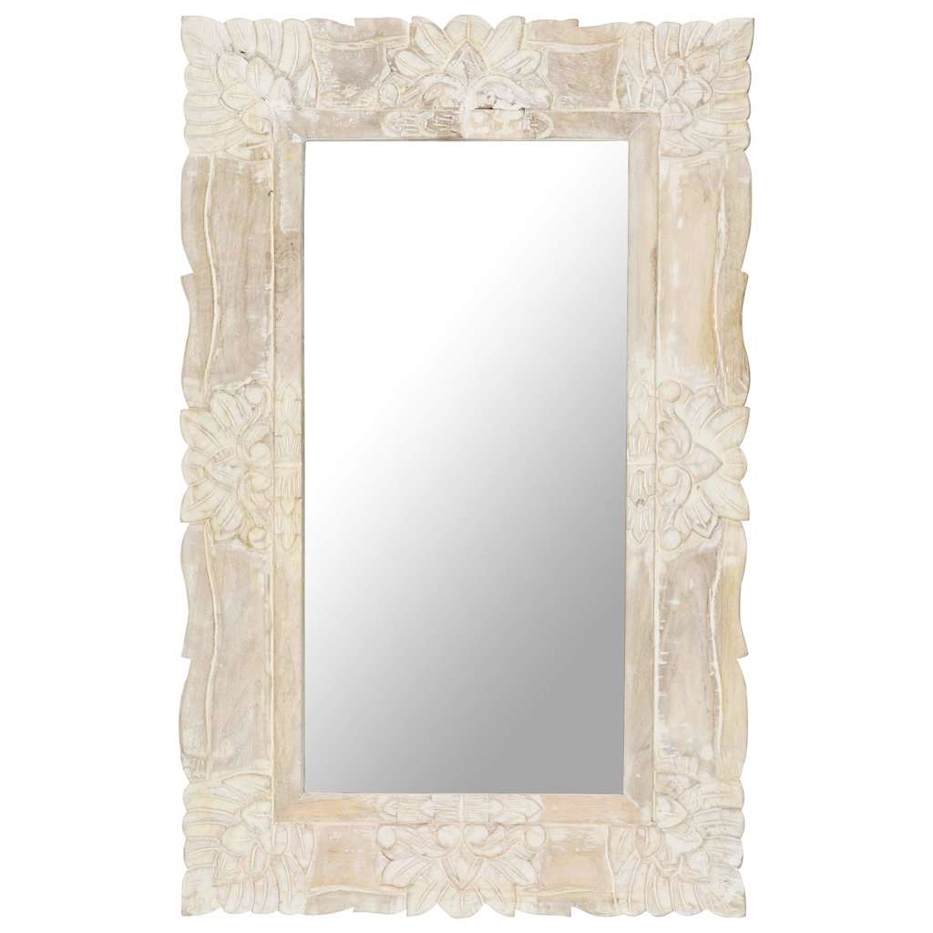 Mirror | White | Solid mango wood | Medium | Decorative Inlays | Mirror