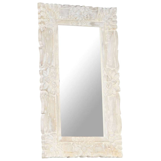 321633 vidaXL Mirror White 80x50 cm Solid Mango Wood