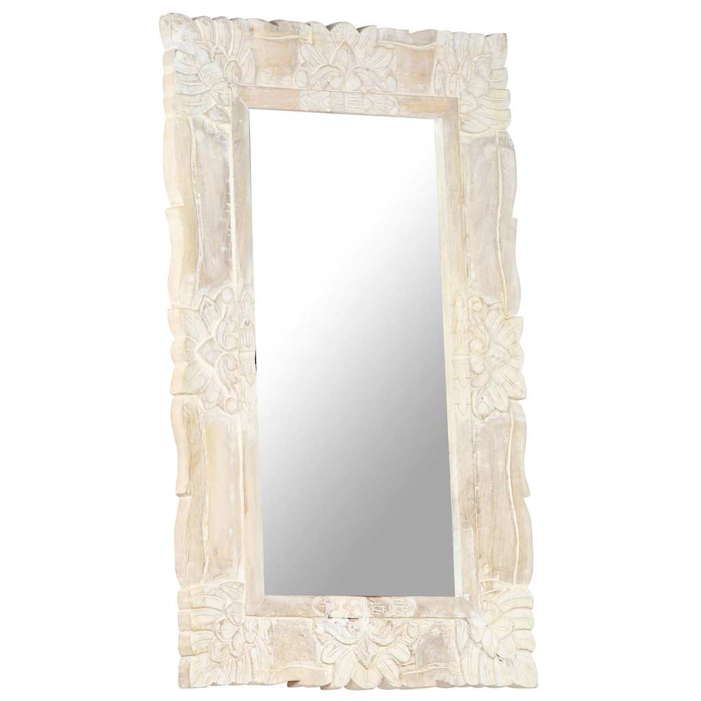 Mirror | White | Solid mango wood | Medium | Decorative Inlays | Mirror