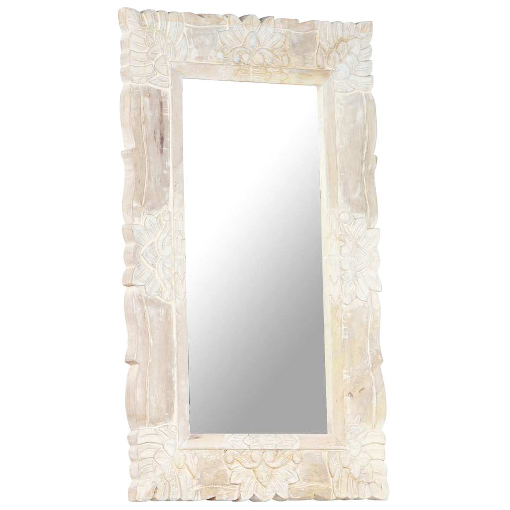 Mirror | White | Solid mango wood | Medium | Decorative Inlays | Mirror