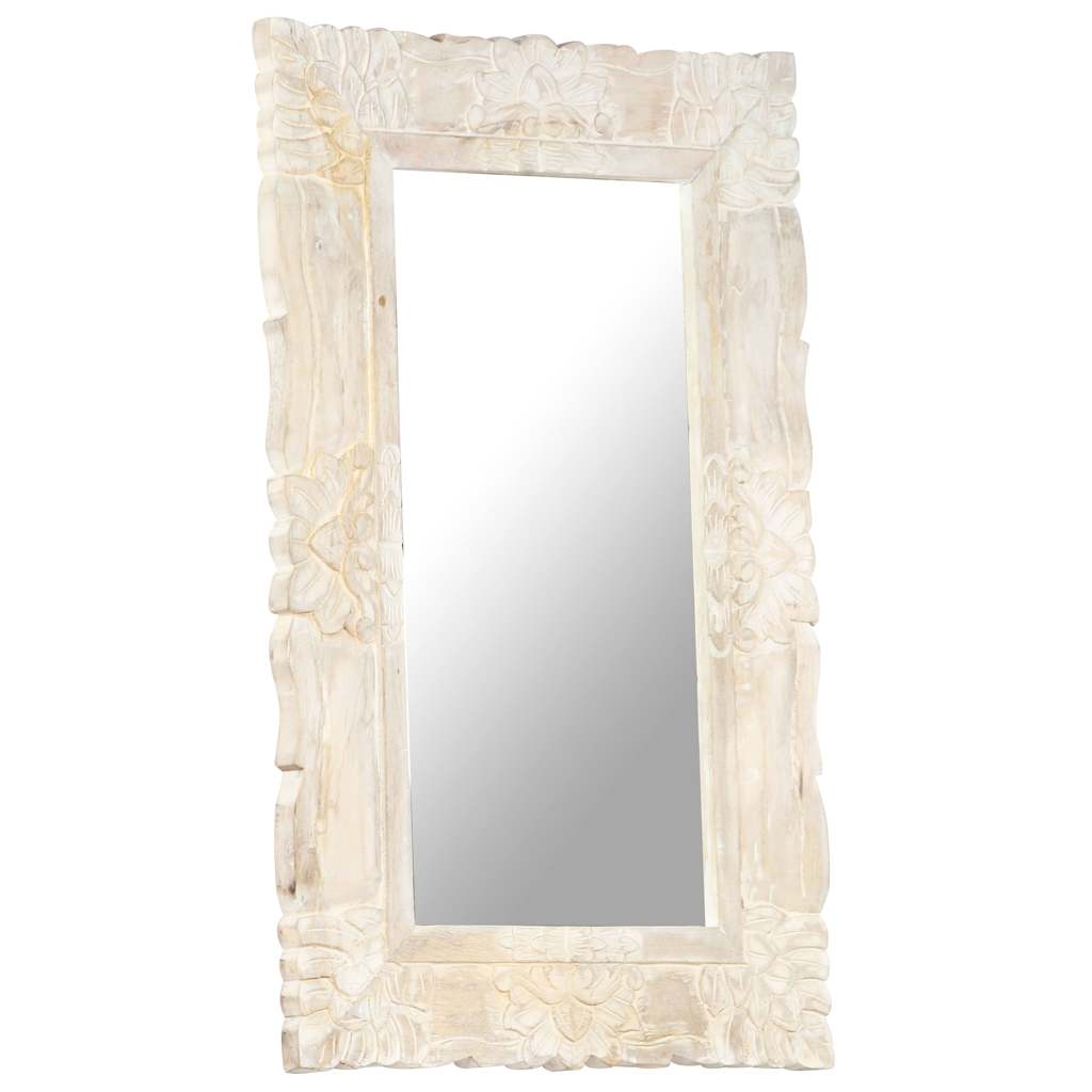 Mirror | White | Solid mango wood | Medium | Decorative Inlays | Mirror