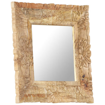 Mirror | Natural mango wood colour | Solid mango wood | 50x50 cm