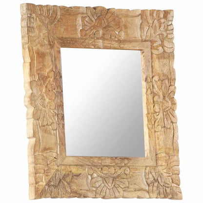 Mirror | Natural mango wood colour | Solid mango wood | 50x50 cm