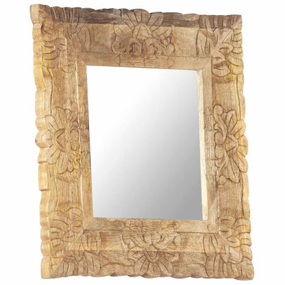 Mirror | Natural mango wood colour | Solid mango wood | 50x50 cm
