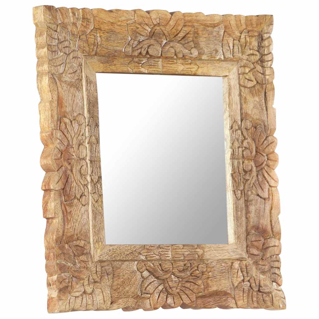 Mirror | Natural mango wood colour | Solid mango wood | 50x50 cm