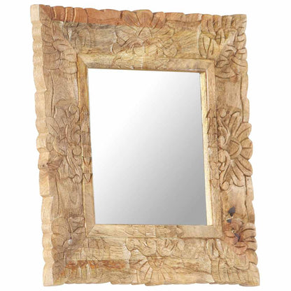 Mirror | Natural mango wood colour | Solid mango wood | 50x50 cm