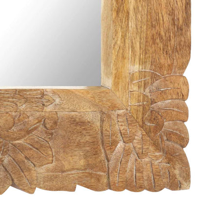 Mirror | Natural wood | Solid mango wood | 80 x 50 cm | Decorative Inlays