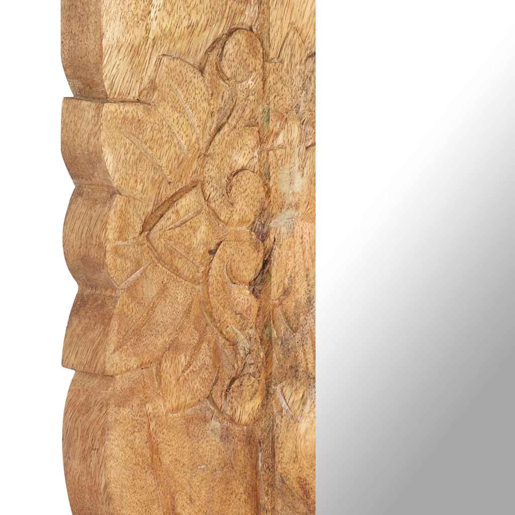 Mirror | Natural wood | Solid mango wood | 80 x 50 cm | Decorative Inlays