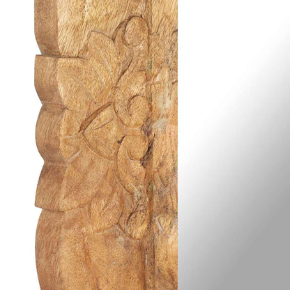 Mirror | Natural wood | Solid mango wood | 80 x 50 cm | Decorative Inlays