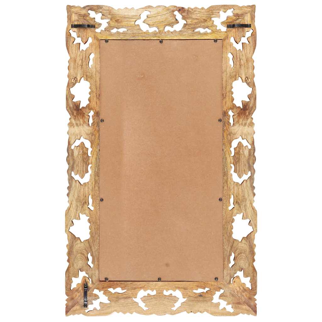 321639 vidaXL Hand Carved Mirror Brown 80x50 cm Solid Mango Wood